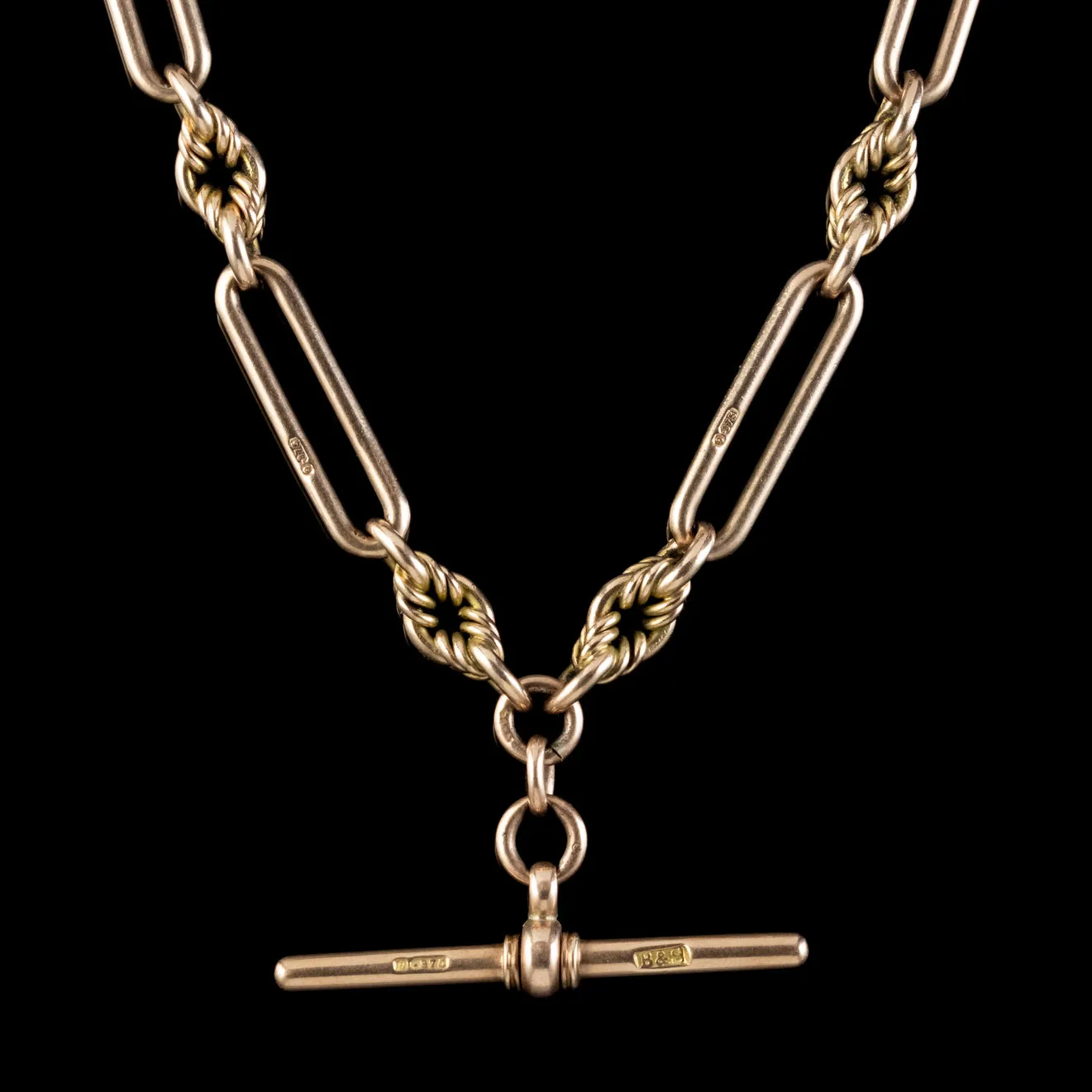 Antique Victorian Albert Chain 9ct Gold Circa 1880