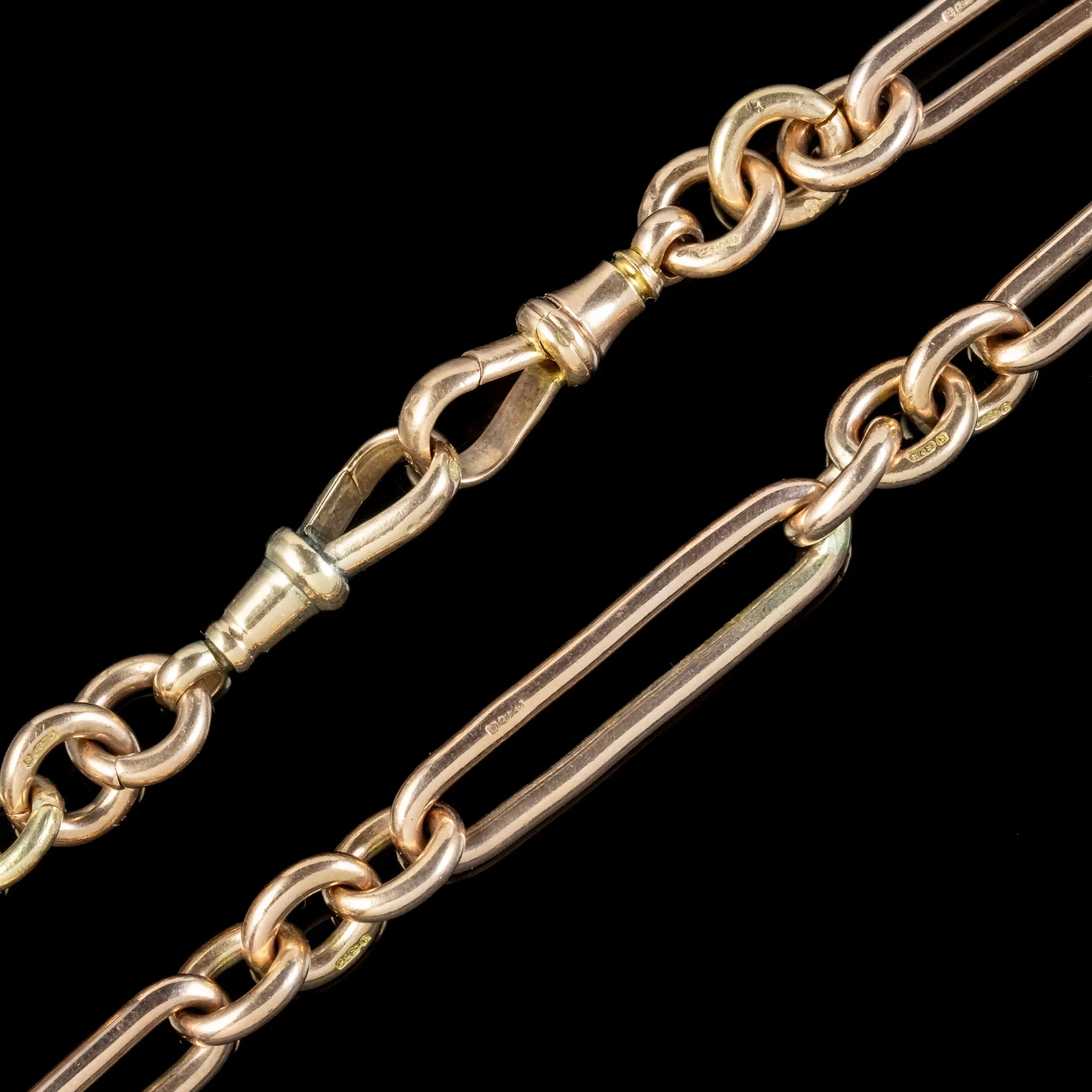 Antique Victorian Albert Chain 9ct Gold