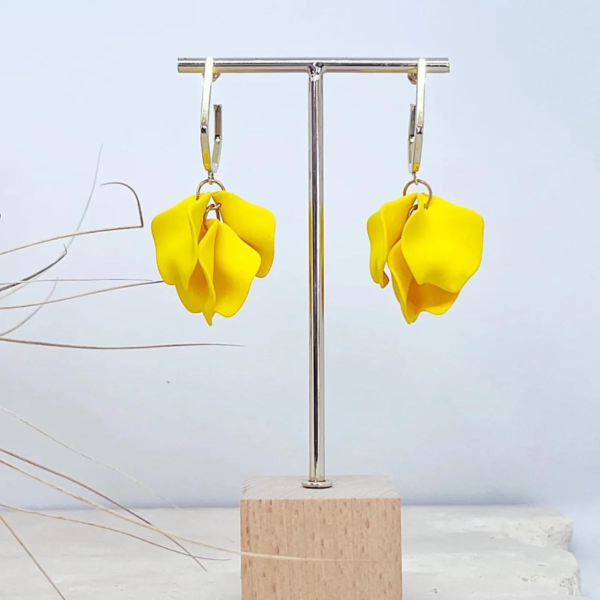April Petal Earrings (Yellow)