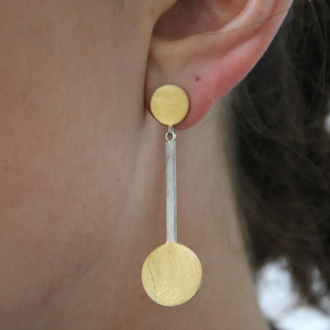 Archeol Earrings in Sterling Silver & Gold Vermeil