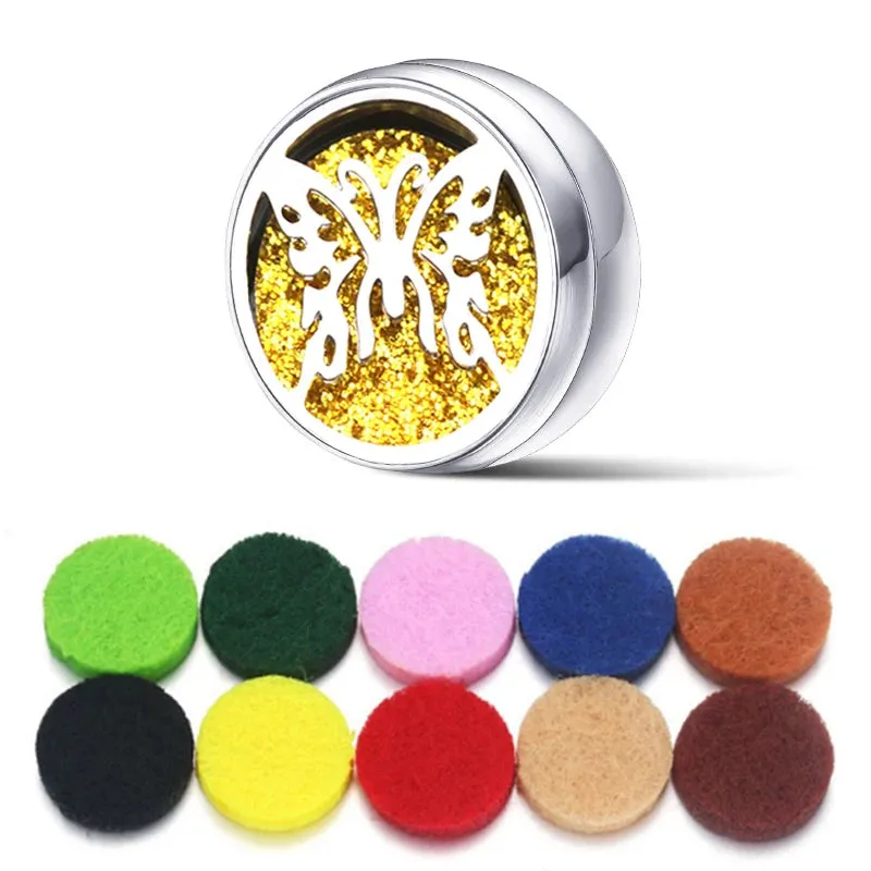 Aromatherapy Face Diffuser Clip Stainless Steel Essential Oil Locket Magnetic Buckle Unisex Cuff and Collar Brooch Jewelry Gift