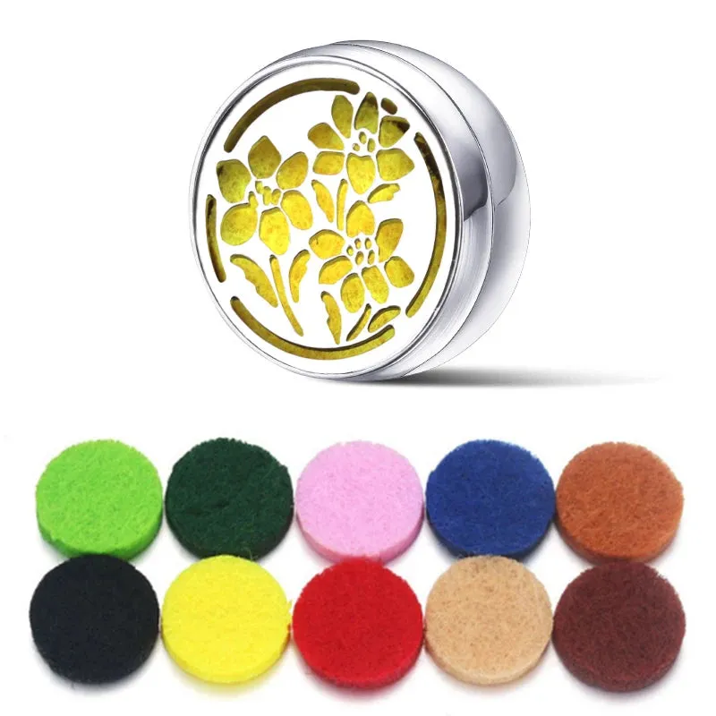 Aromatherapy Face Diffuser Clip Stainless Steel Essential Oil Locket Magnetic Buckle Unisex Cuff and Collar Brooch Jewelry Gift