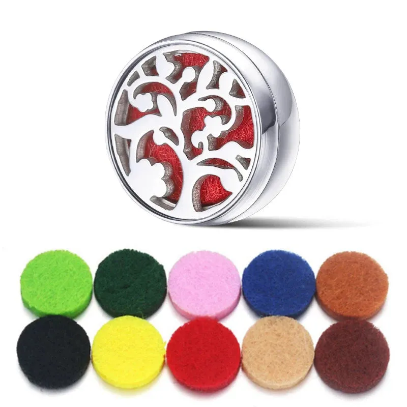 Aromatherapy Face Diffuser Clip Stainless Steel Essential Oil Locket Magnetic Buckle Unisex Cuff and Collar Brooch Jewelry Gift