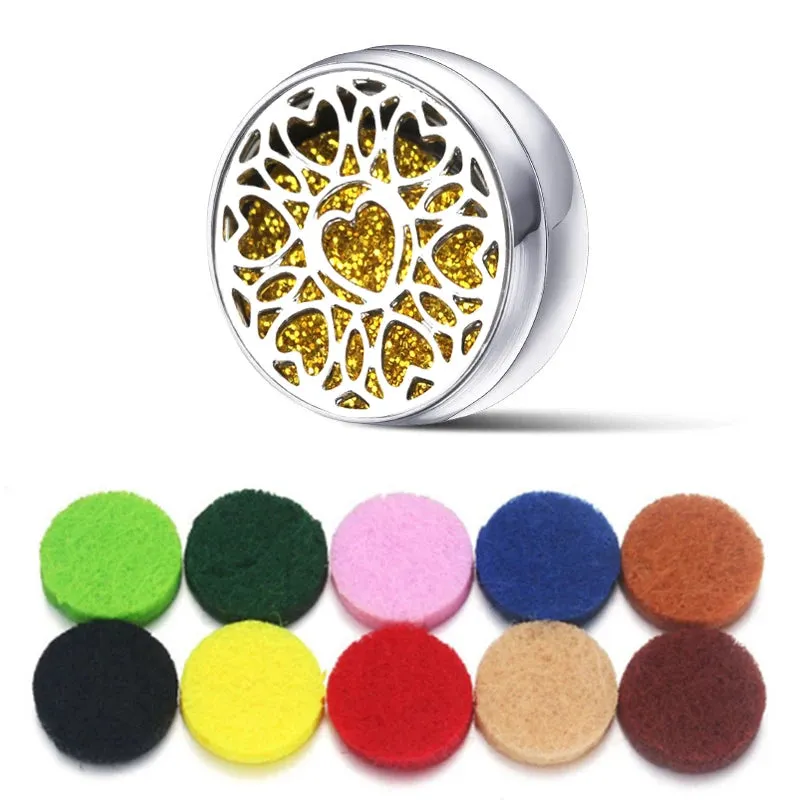 Aromatherapy Face Diffuser Clip Stainless Steel Essential Oil Locket Magnetic Buckle Unisex Cuff and Collar Brooch Jewelry Gift