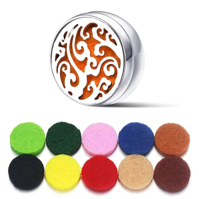 Aromatherapy Face Diffuser Clip Stainless Steel Essential Oil Locket Magnetic Buckle Unisex Cuff and Collar Brooch Jewelry Gift