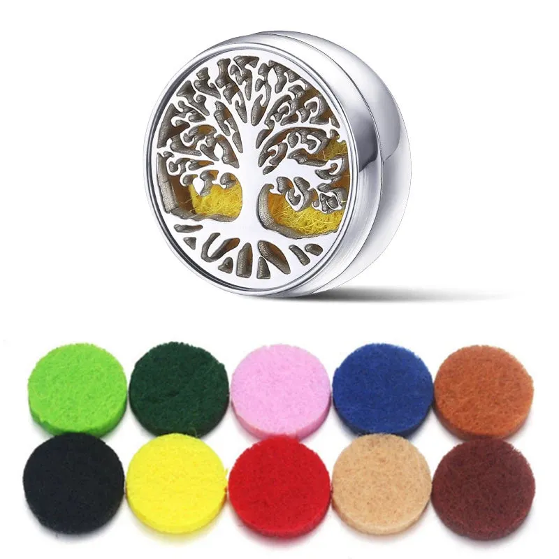 Aromatherapy Face Diffuser Clip Stainless Steel Essential Oil Locket Magnetic Buckle Unisex Cuff and Collar Brooch Jewelry Gift