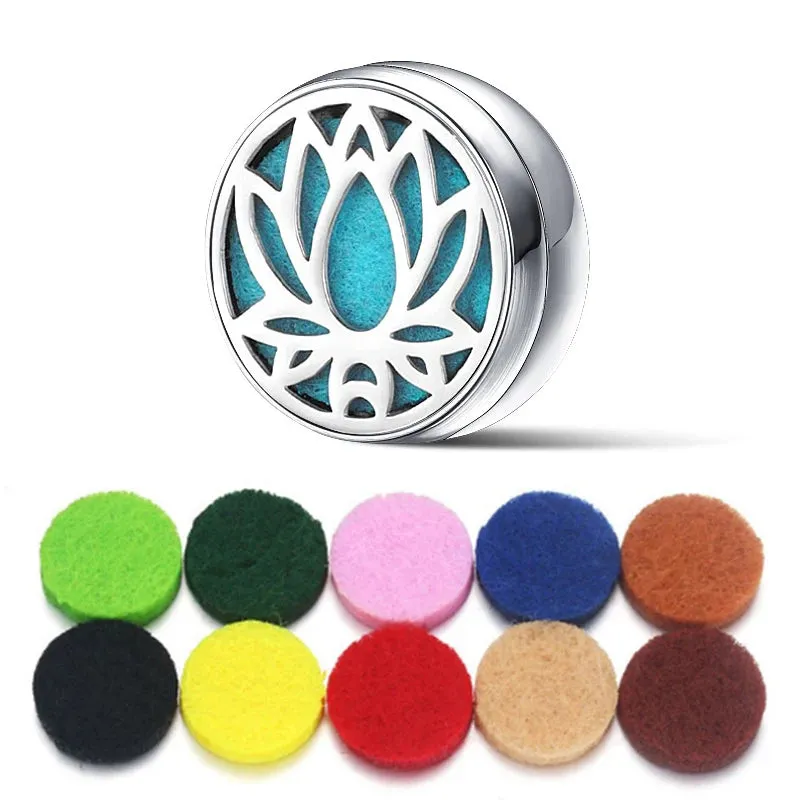 Aromatherapy Face Diffuser Clip Stainless Steel Essential Oil Locket Magnetic Buckle Unisex Cuff and Collar Brooch Jewelry Gift