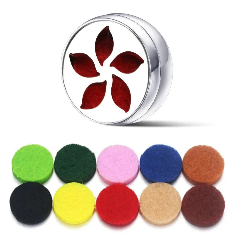 Aromatherapy Face Diffuser Clip Stainless Steel Essential Oil Locket Magnetic Buckle Unisex Cuff and Collar Brooch Jewelry Gift