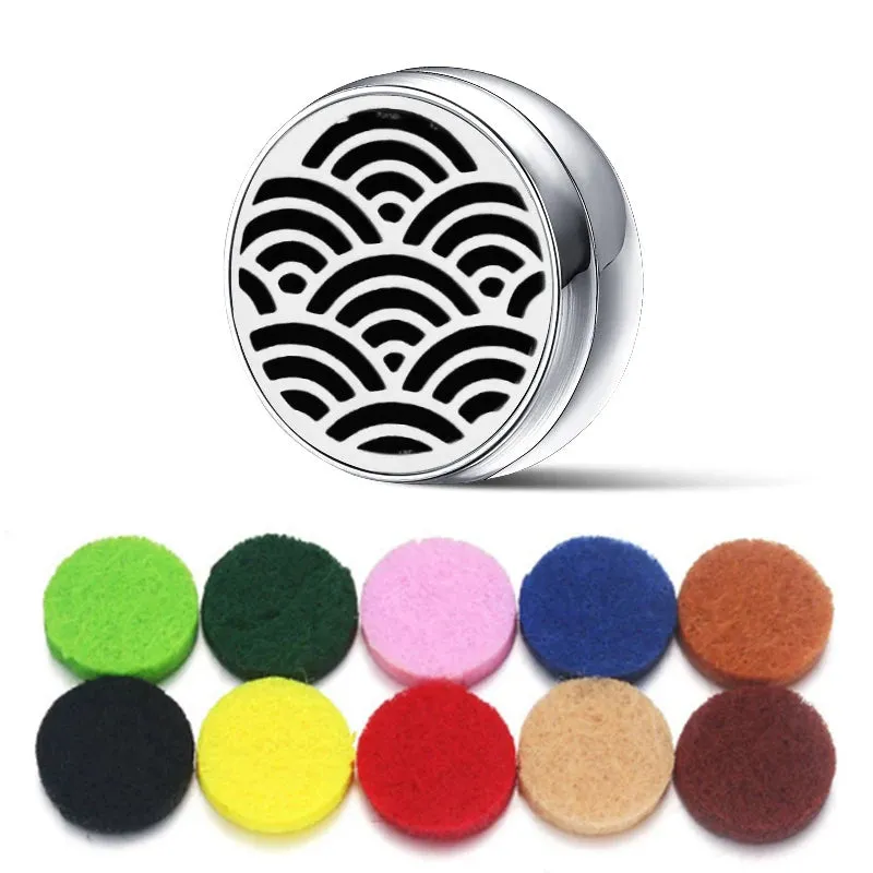 Aromatherapy Face Diffuser Clip Stainless Steel Essential Oil Locket Magnetic Buckle Unisex Cuff and Collar Brooch Jewelry Gift