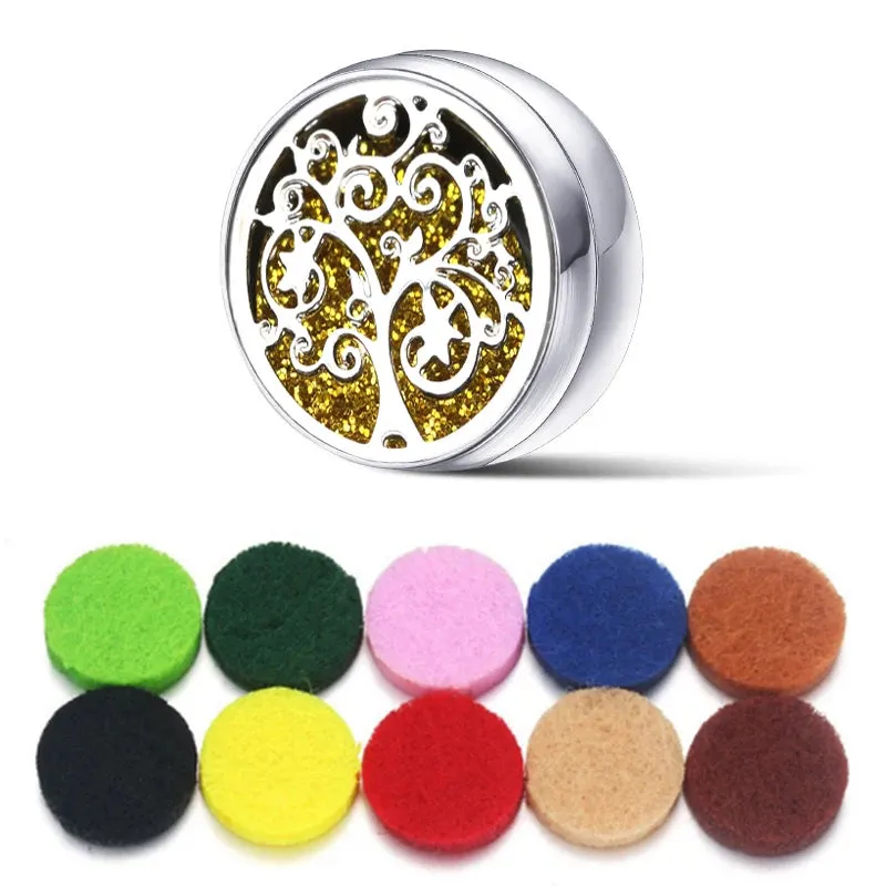 Aromatherapy Face Diffuser Clip Stainless Steel Essential Oil Locket Magnetic Buckle Unisex Cuff and Collar Brooch Jewelry Gift
