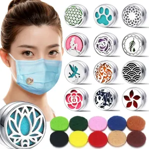 Aromatherapy Face Diffuser Clip Stainless Steel Essential Oil Locket Magnetic Buckle Unisex Cuff and Collar Brooch Jewelry Gift