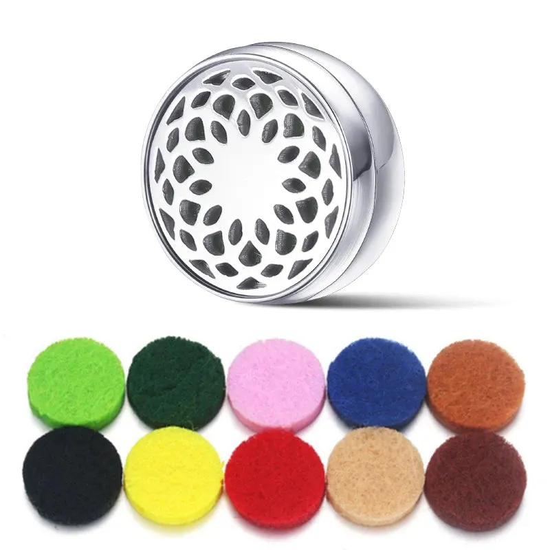 Aromatherapy Face Diffuser Clip Stainless Steel Essential Oil Locket Magnetic Buckle Unisex Cuff and Collar Brooch Jewelry Gift