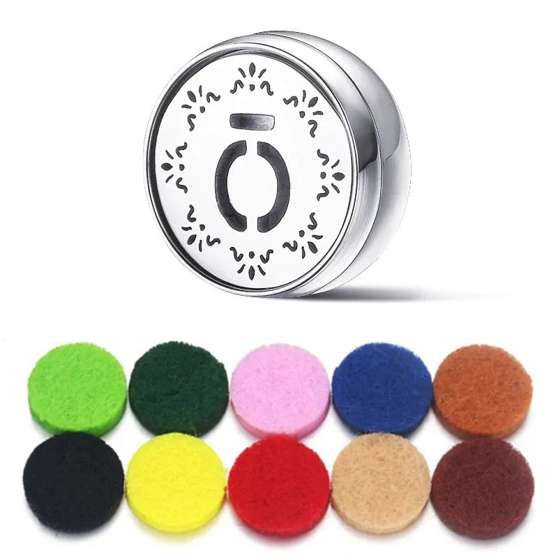 Aromatherapy Face Diffuser Clip Stainless Steel Essential Oil Locket Magnetic Buckle Unisex Cuff and Collar Brooch Jewelry Gift