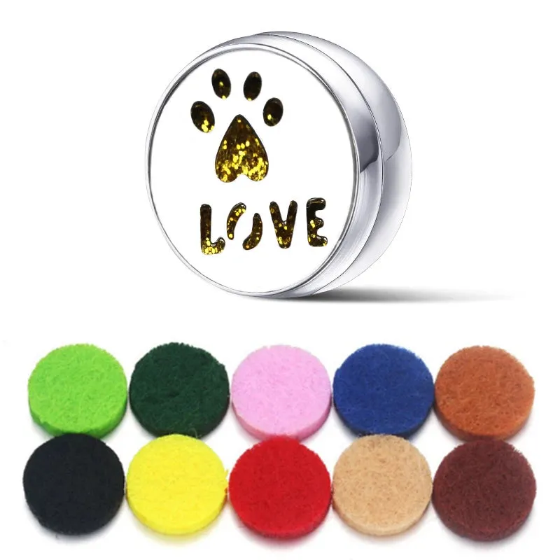 Aromatherapy Face Diffuser Clip Stainless Steel Essential Oil Locket Magnetic Buckle Unisex Cuff and Collar Brooch Jewelry Gift