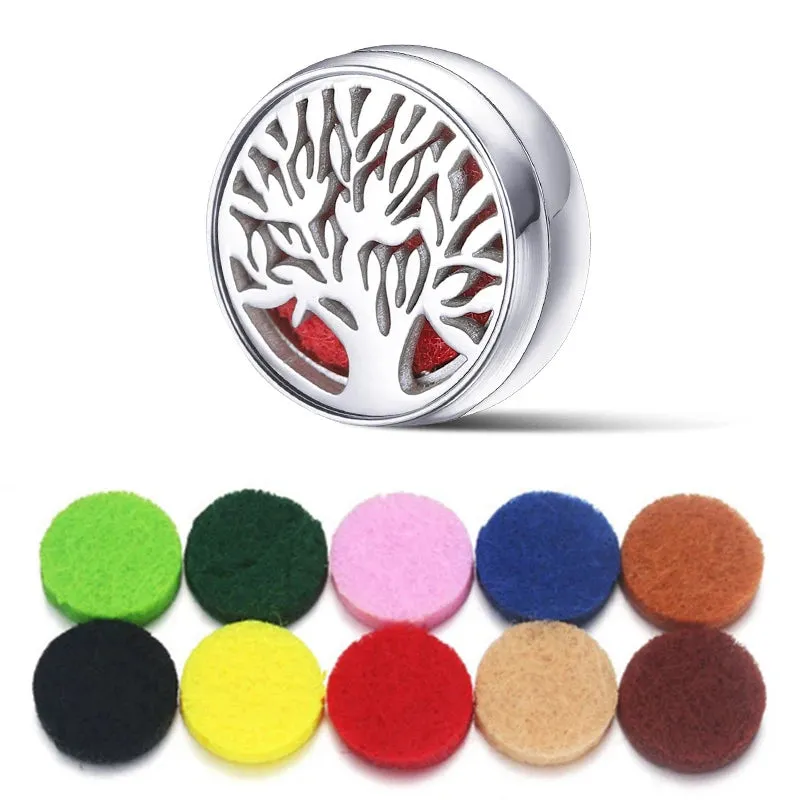 Aromatherapy Face Diffuser Clip Stainless Steel Essential Oil Locket Magnetic Buckle Unisex Cuff and Collar Brooch Jewelry Gift