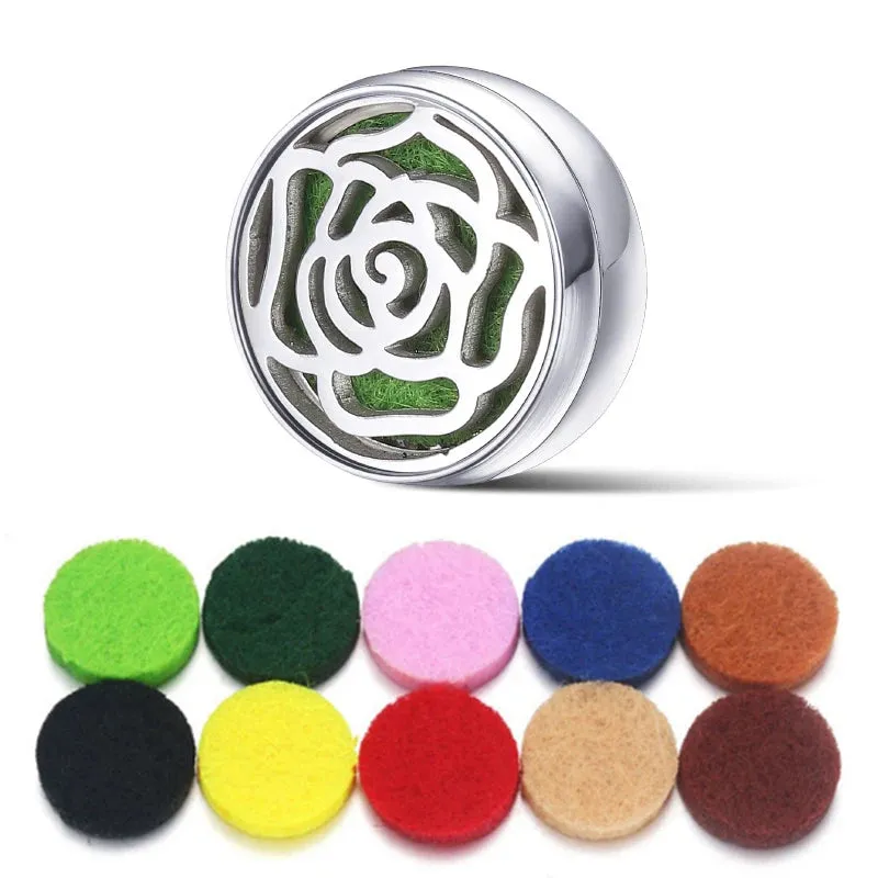 Aromatherapy Face Diffuser Clip Stainless Steel Essential Oil Locket Magnetic Buckle Unisex Cuff and Collar Brooch Jewelry Gift