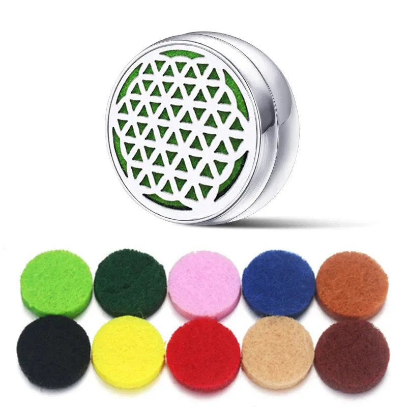 Aromatherapy Face Diffuser Clip Stainless Steel Essential Oil Locket Magnetic Buckle Unisex Cuff and Collar Brooch Jewelry Gift