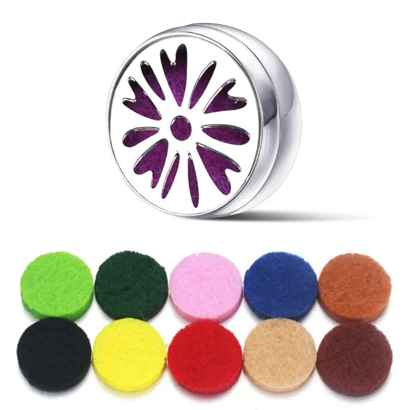 Aromatherapy Face Diffuser Clip Stainless Steel Essential Oil Locket Magnetic Buckle Unisex Cuff and Collar Brooch Jewelry Gift