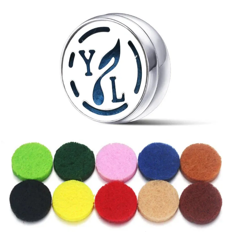 Aromatherapy Face Diffuser Clip Stainless Steel Essential Oil Locket Magnetic Buckle Unisex Cuff and Collar Brooch Jewelry Gift