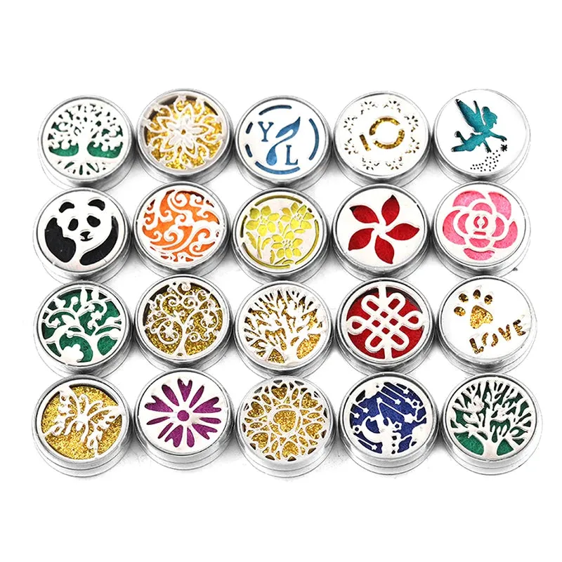Aromatherapy Face Diffuser Clip Stainless Steel Essential Oil Locket Magnetic Buckle Unisex Cuff and Collar Brooch Jewelry Gift