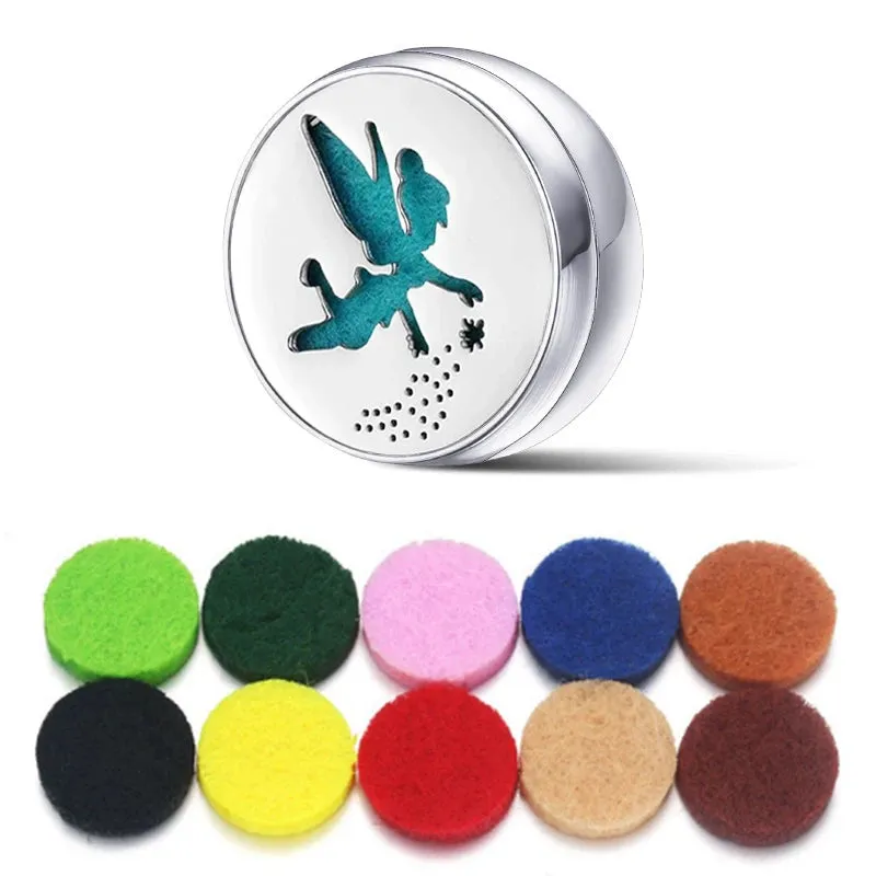 Aromatherapy Face Diffuser Clip Stainless Steel Essential Oil Locket Magnetic Buckle Unisex Cuff and Collar Brooch Jewelry Gift