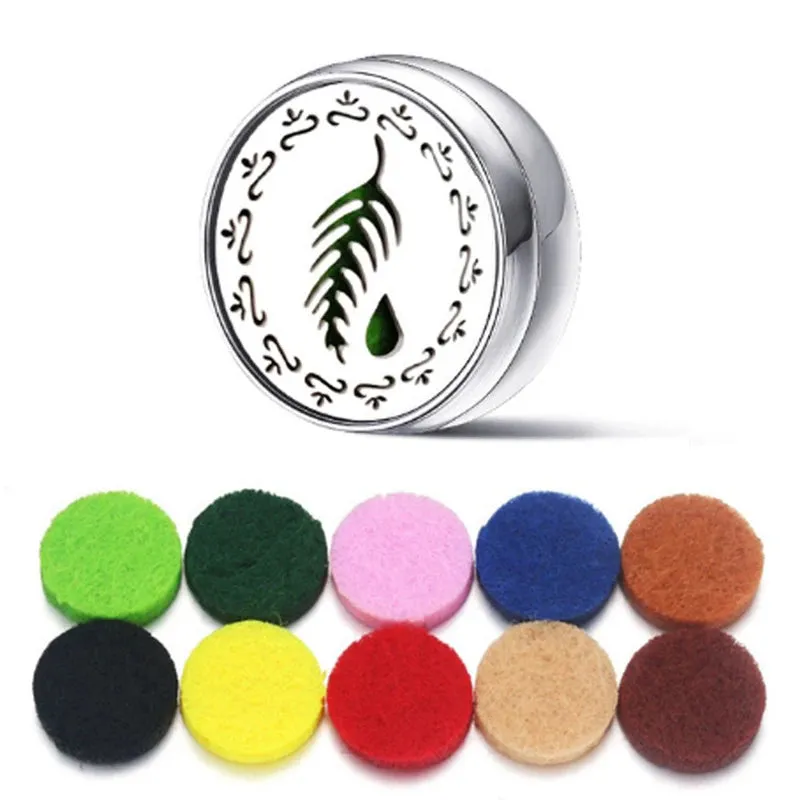 Aromatherapy Face Diffuser Clip Stainless Steel Essential Oil Locket Magnetic Buckle Unisex Cuff and Collar Brooch Jewelry Gift
