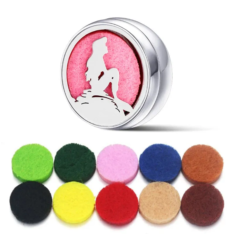 Aromatherapy Face Diffuser Clip Stainless Steel Essential Oil Locket Magnetic Buckle Unisex Cuff and Collar Brooch Jewelry Gift