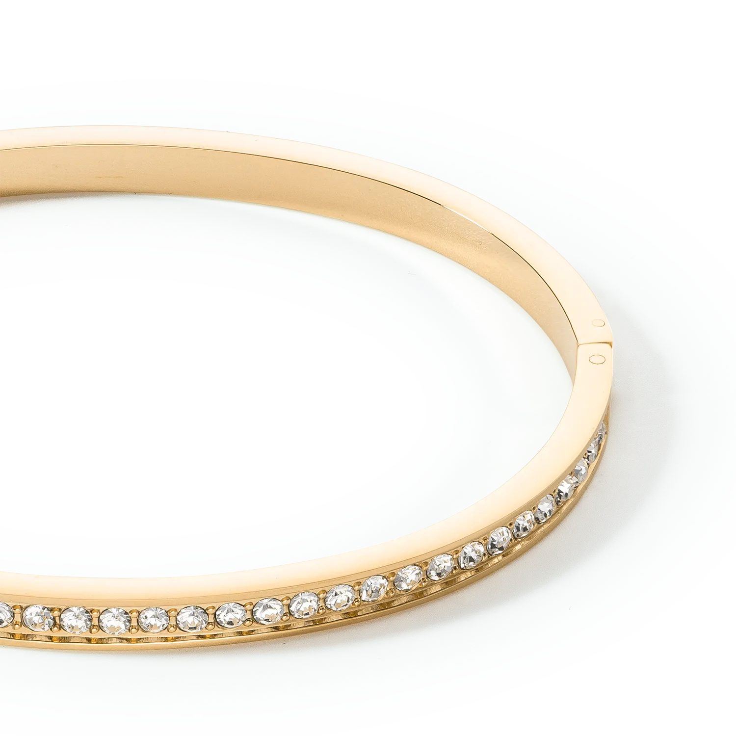 Bangle stainless steel & crystals slim gold crystal 17