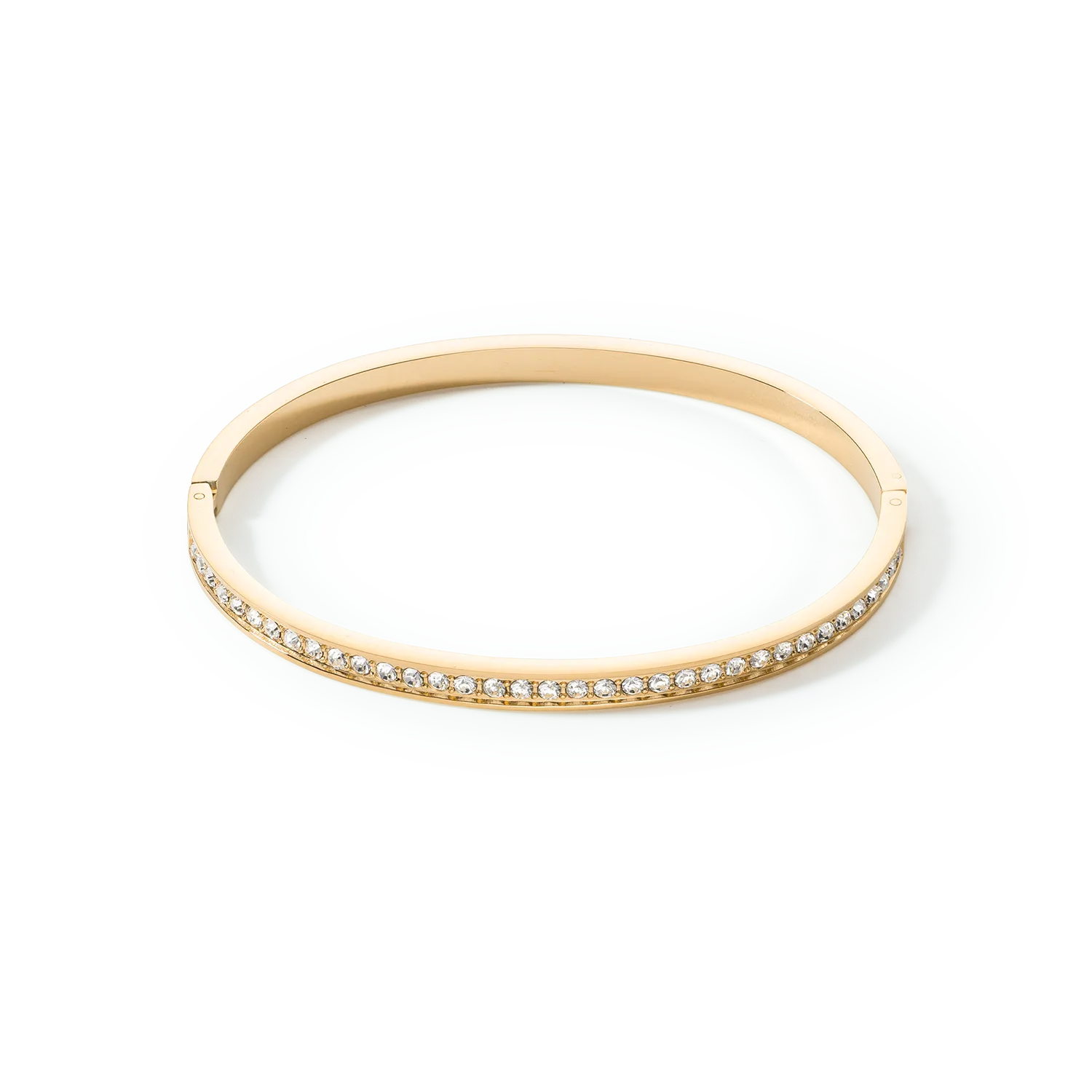 Bangle stainless steel & crystals slim gold crystal 17