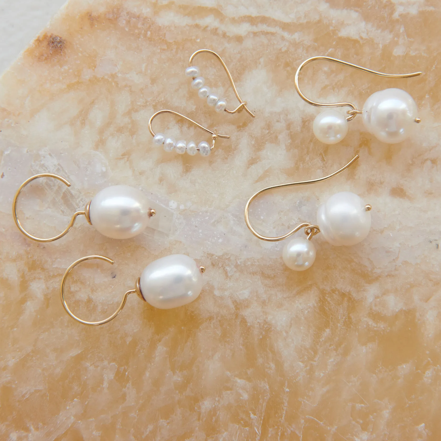 Baroque Pearl Swing Hoops