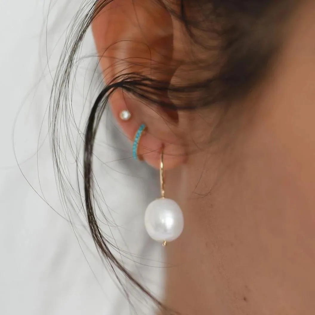 Baroque Pearl Swing Hoops