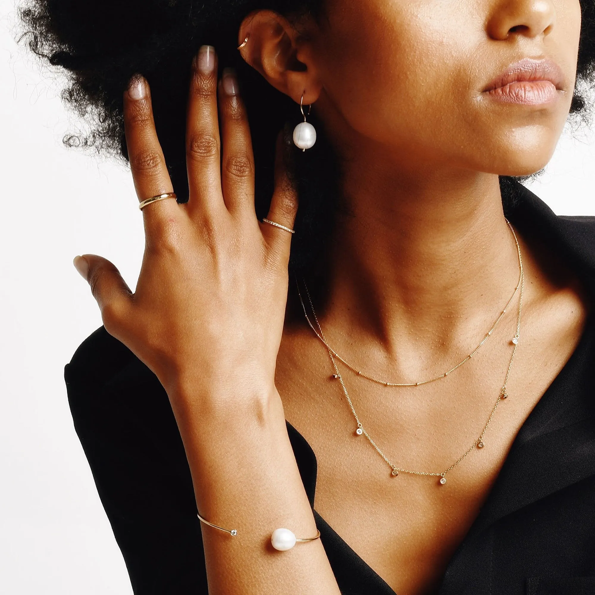 Baroque Pearl Swing Hoops