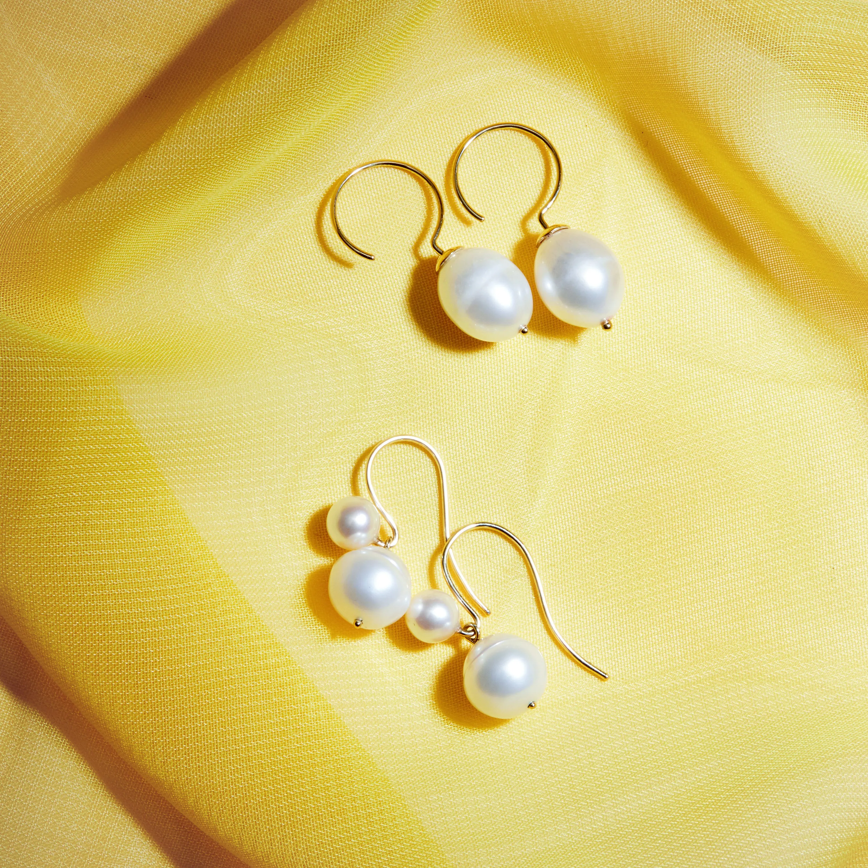 Baroque Pearl Swing Hoops
