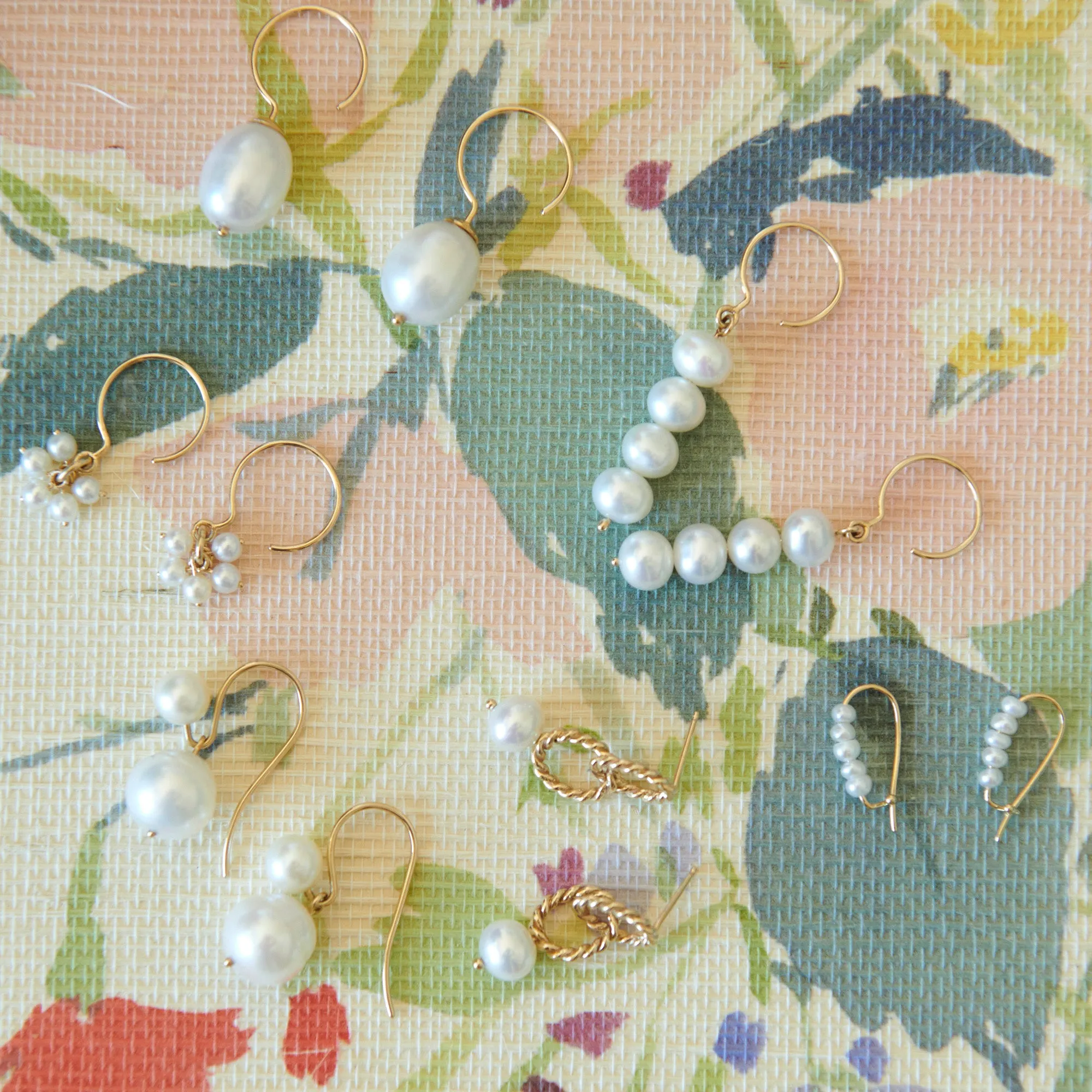 Baroque Pearl Swing Hoops