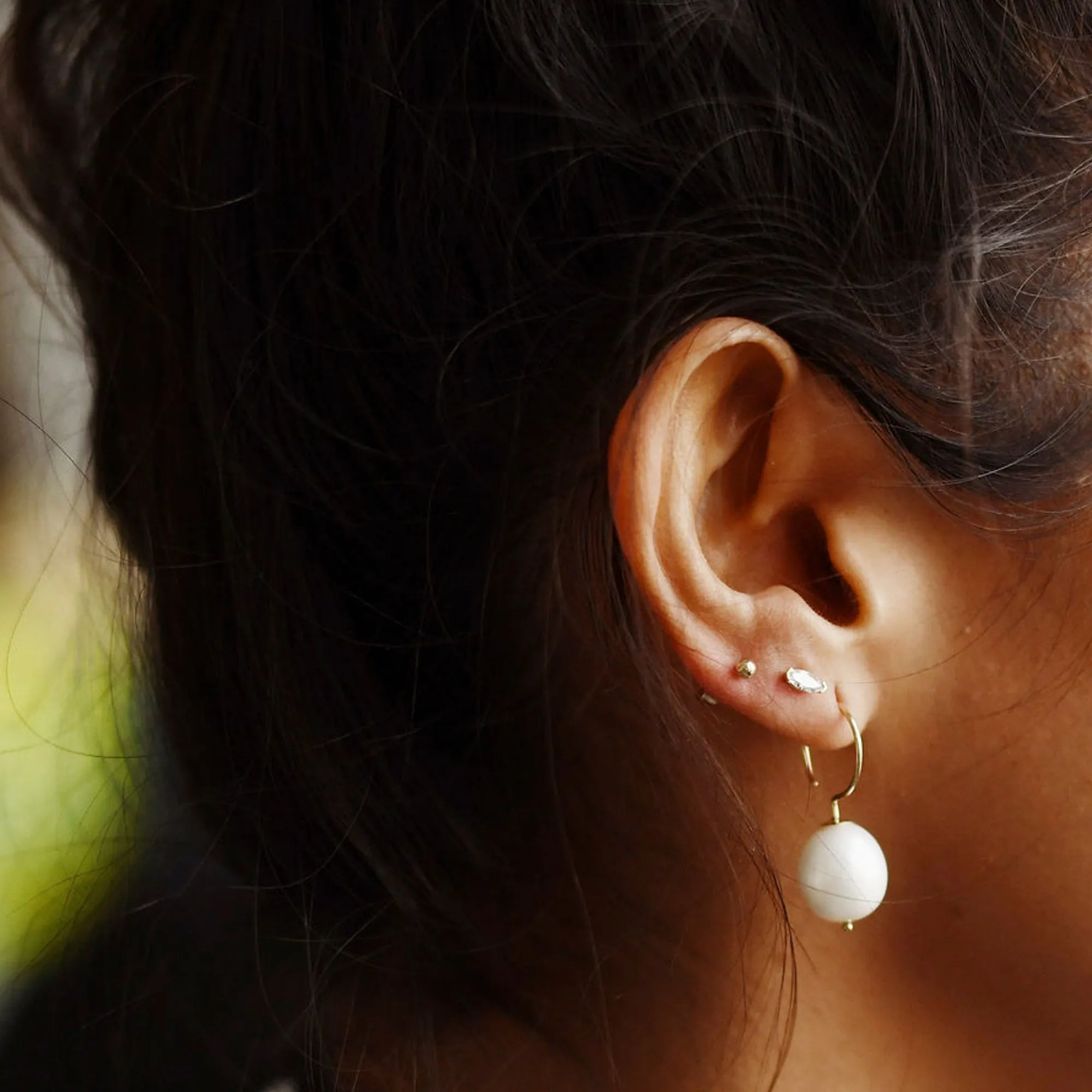Baroque Pearl Swing Hoops