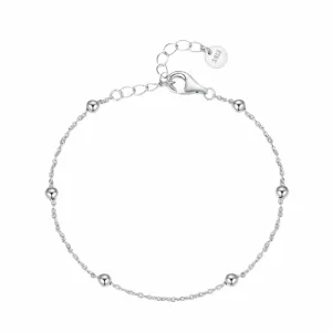 Beaded Chain Bracelet for Women in Sterling Silver