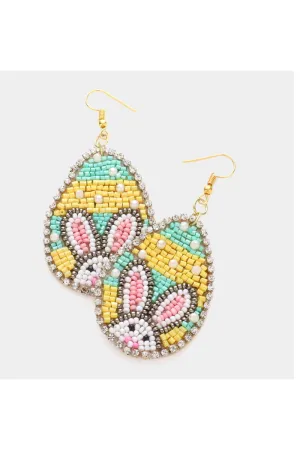 Beaded Easter Buuny Earrings