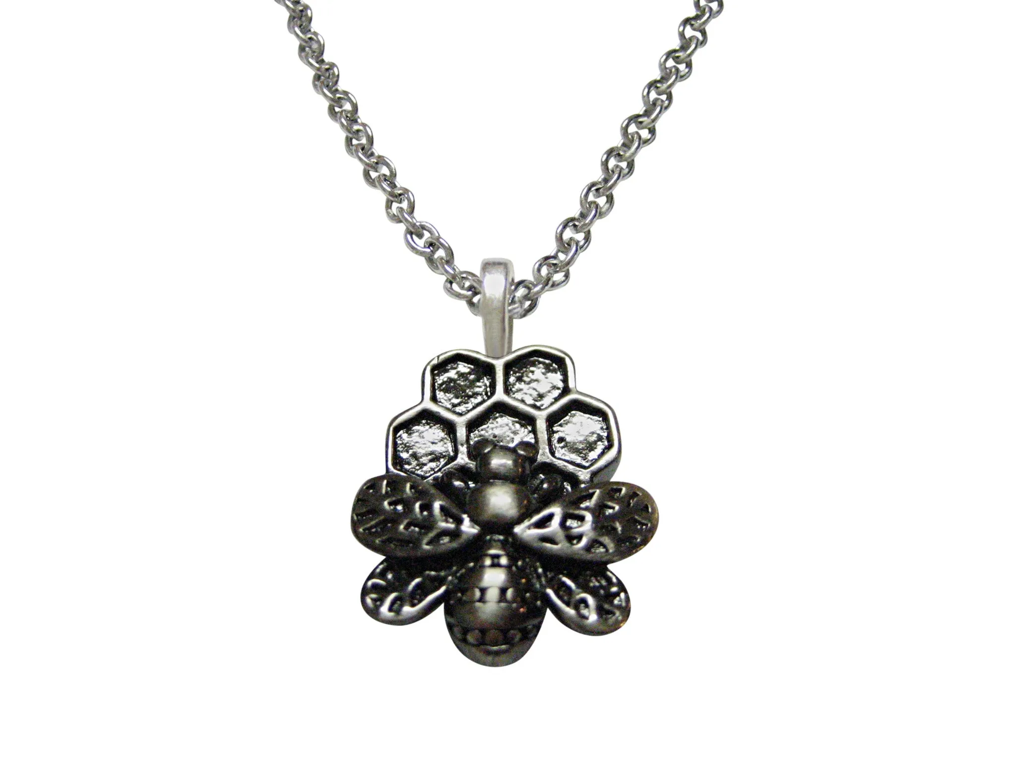 Bee and Bee Hive Pendant Necklace