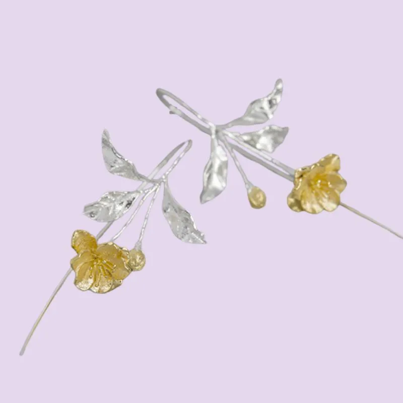 Begonia Flower Dangle Earrings