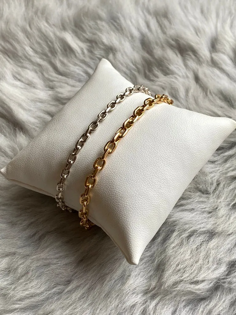 Bent Larsen 14k White Gold Biker Link bracelet - 7.8 inch length