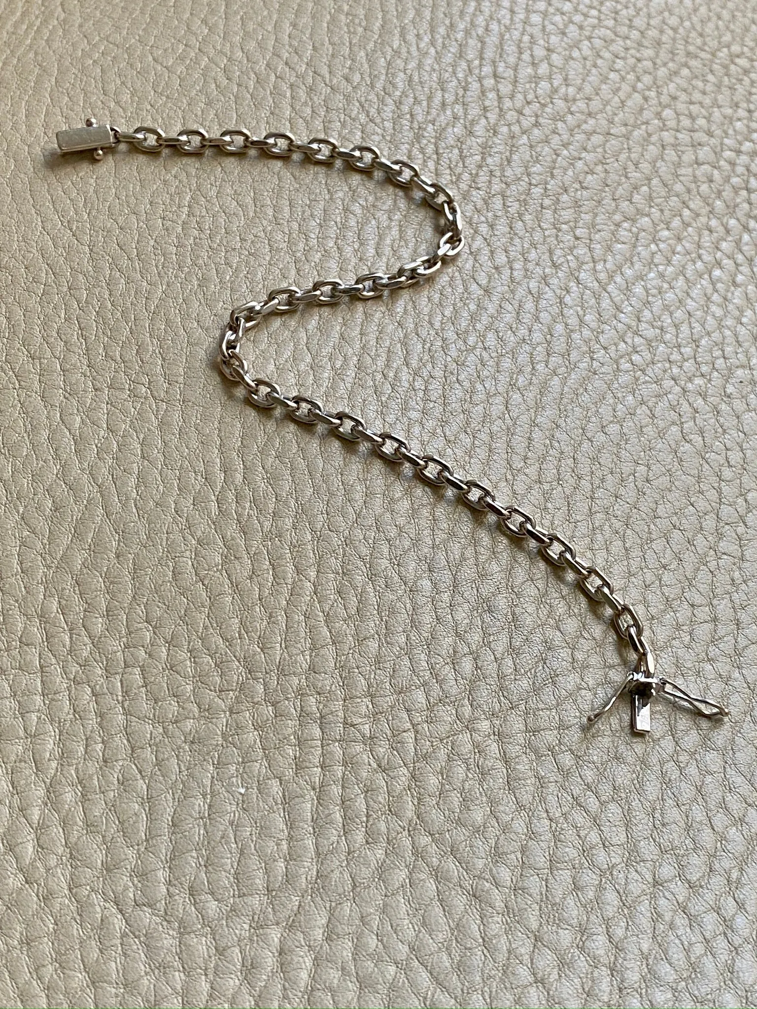 Bent Larsen 14k White Gold Biker Link bracelet - 7.8 inch length