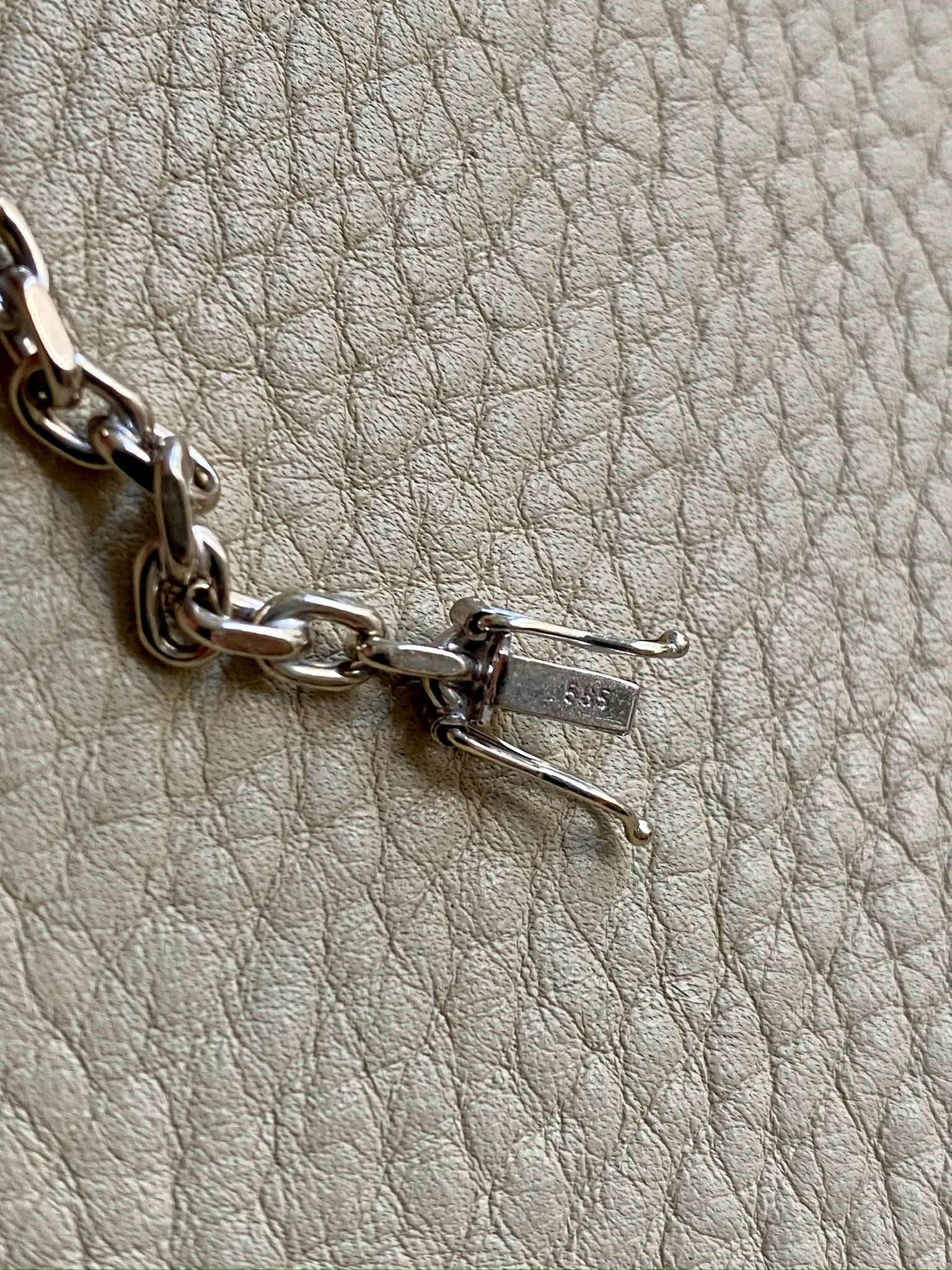Bent Larsen 14k White Gold Biker Link bracelet - 7.8 inch length