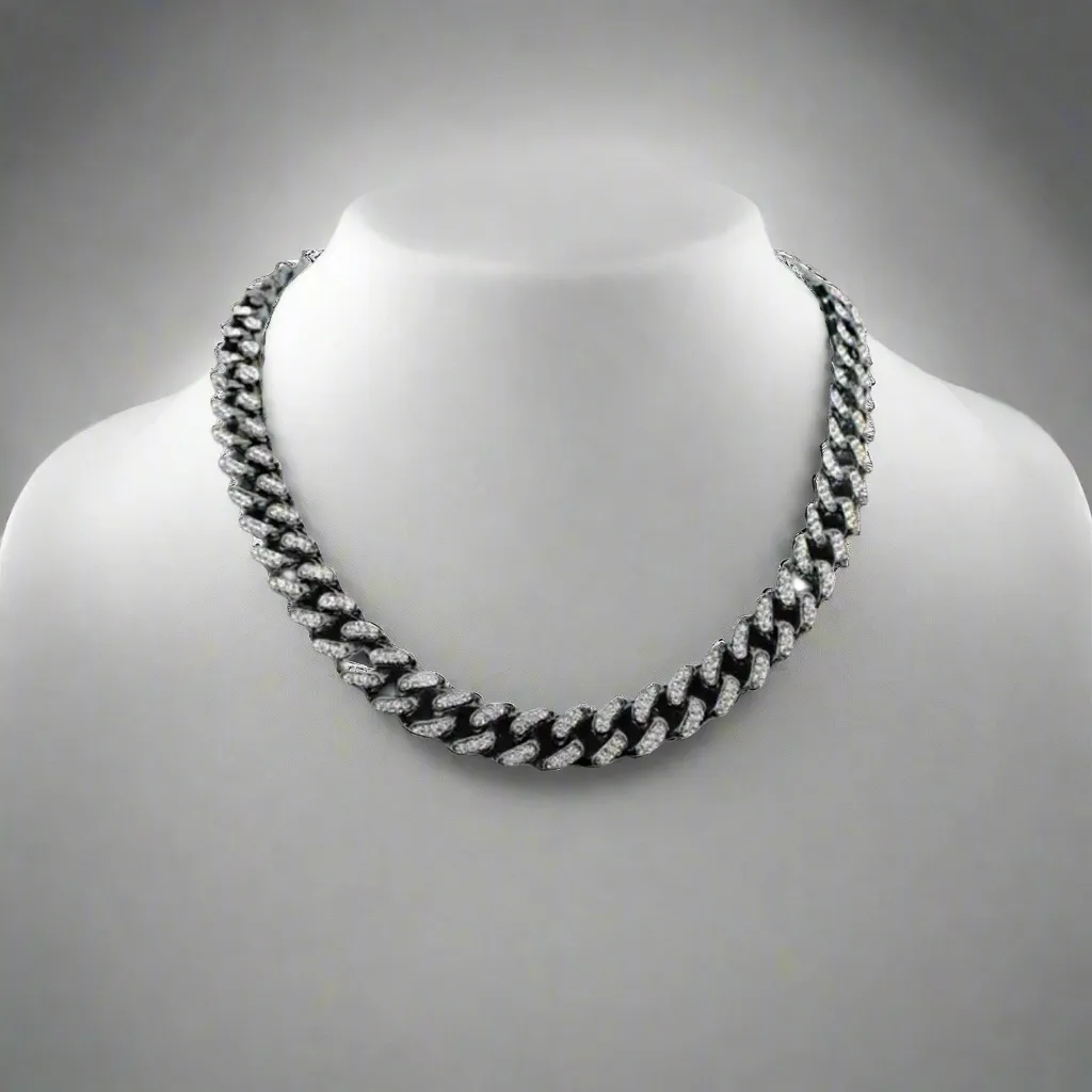 Black Clear Cuban Chain Set 24/8