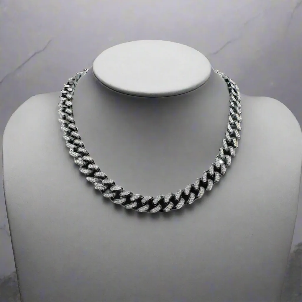 Black Clear Cuban Chain Set 24/8