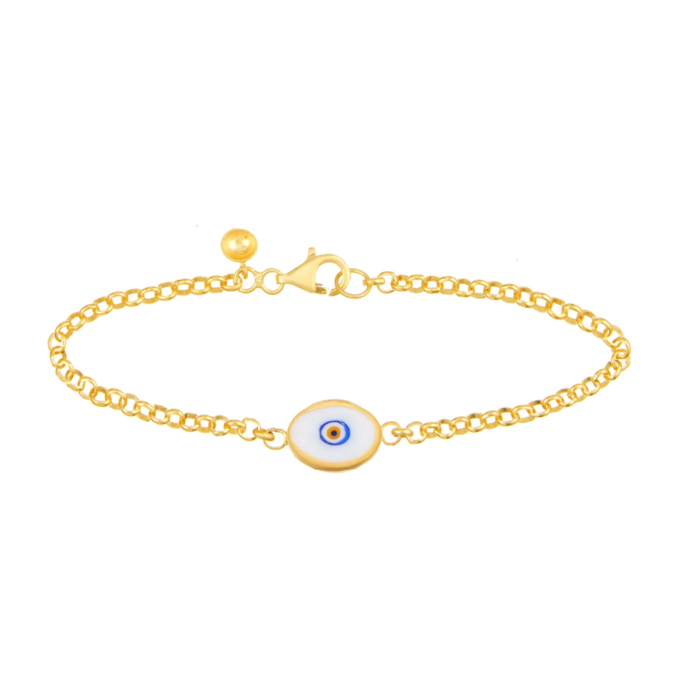 Black Protection Single JuJu Evil Eye Bracelet in 18K Gold