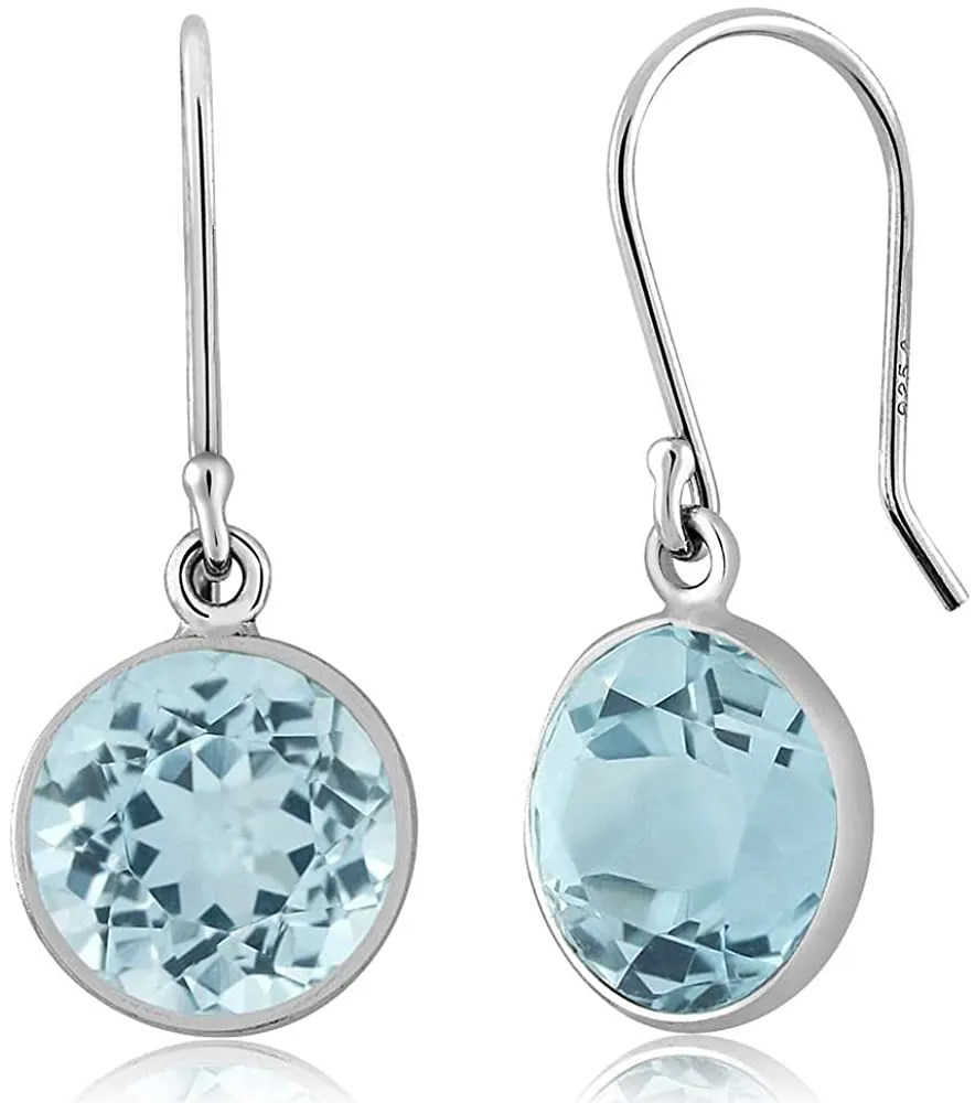 Blue Topaz 925 Sterling Silver Earrings