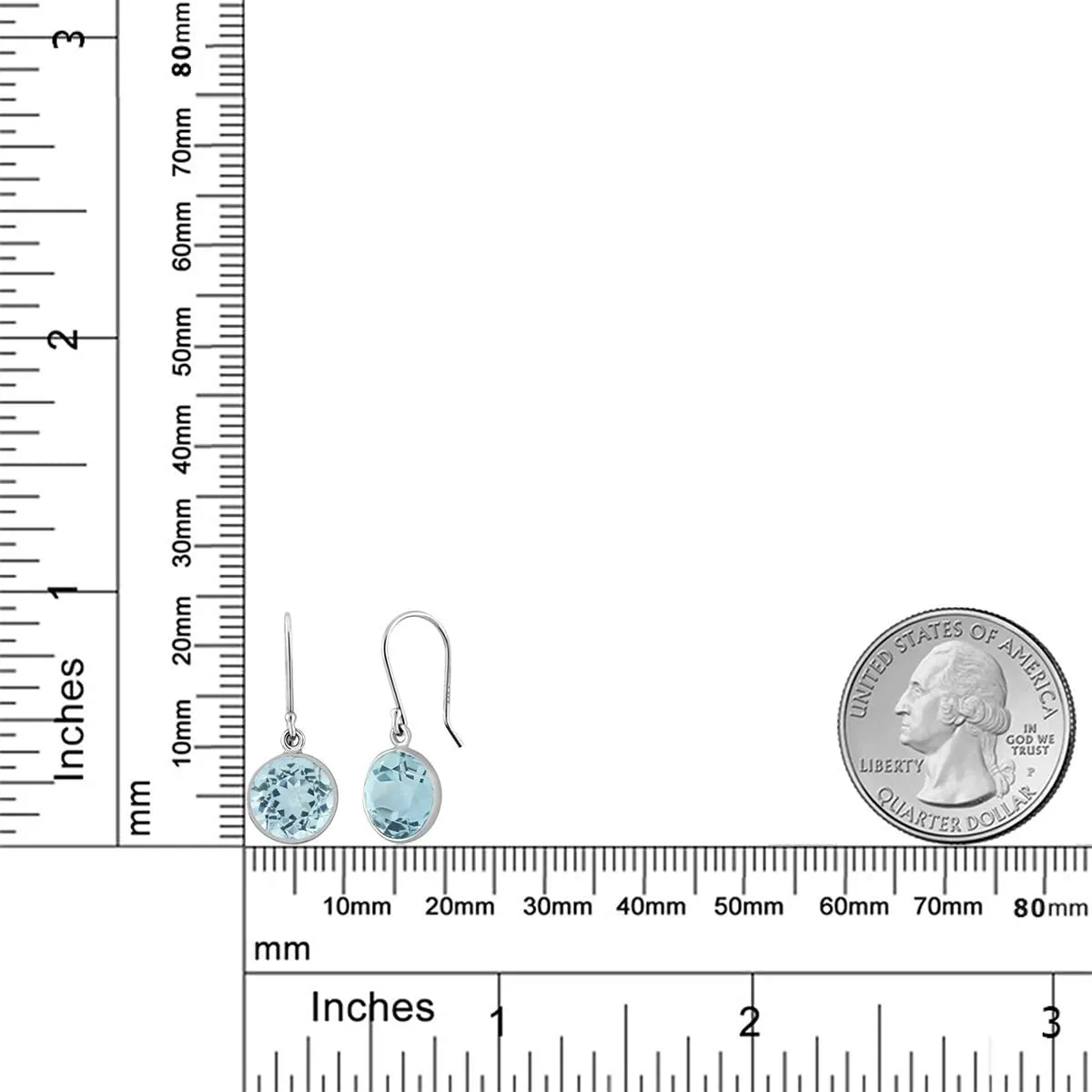 Blue Topaz 925 Sterling Silver Earrings