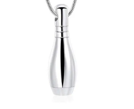 Bowling Pin Cremation Necklace