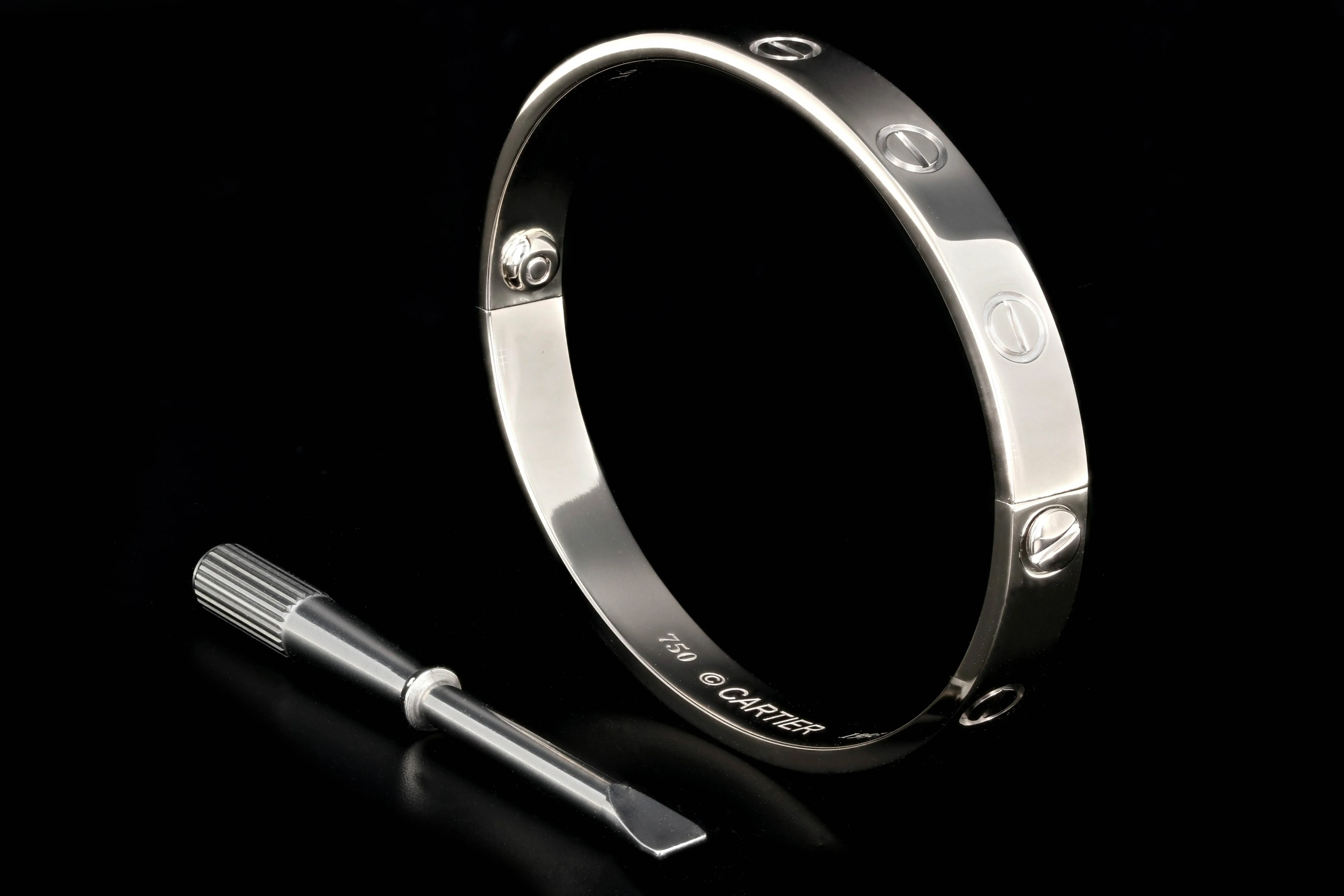 Cartier 18K White Gold Love Bracelet Size 16