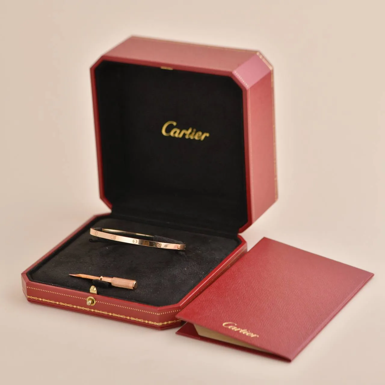 Cartier Love Bracelet Small Model 18K Rose Gold Size 19